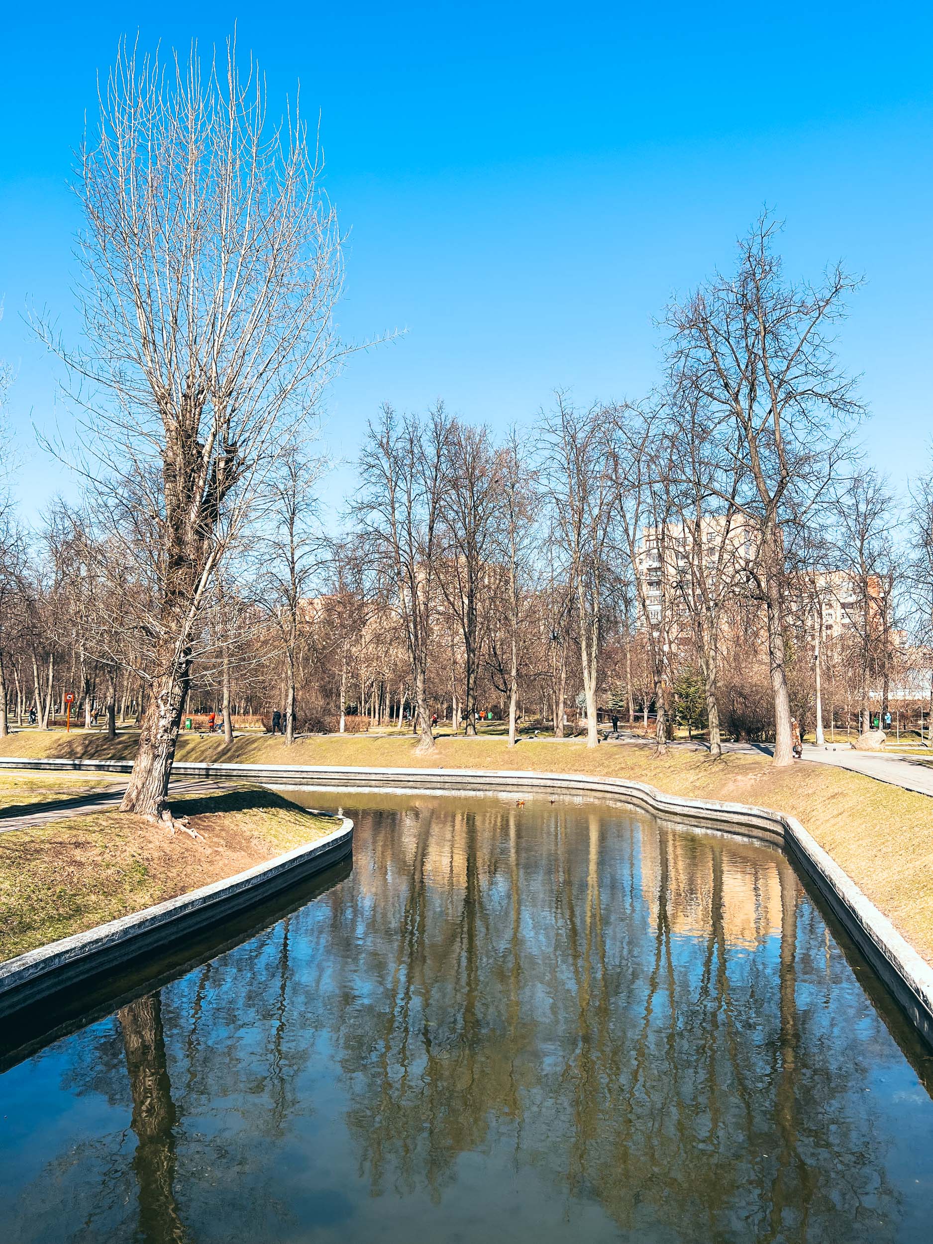 Изгиб берега и отражения в воде